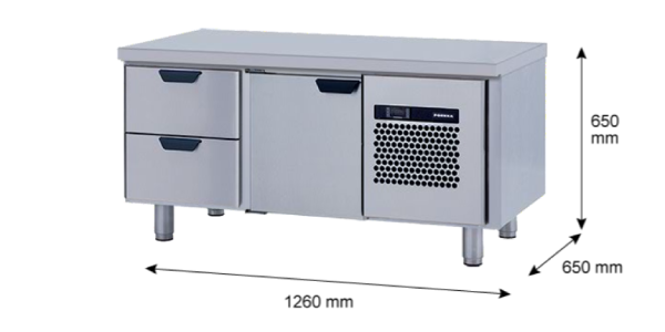 Porkka - Grillkylbänk GNL - Kylaggregat, 2 Moduler - Mått: 1260 x 650 x 650 mm - 22