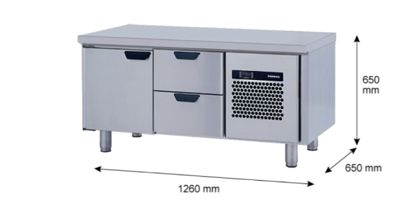 Porkka - Grillkylbänk GNL - Kylaggregat, 2 Moduler - Mått: 1260 x 650 x 650 mm - 20