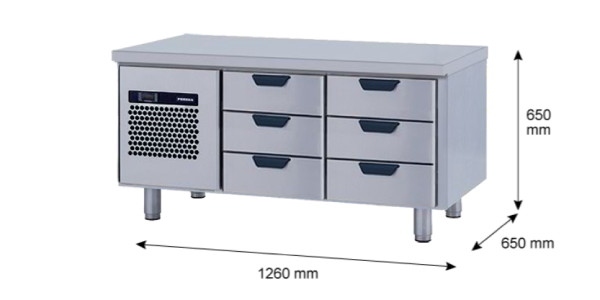 Porkka - Grillkylbänk GNL - Kylaggregat, 2 Moduler - Mått: 1260 x 650 x 650 mm - 18