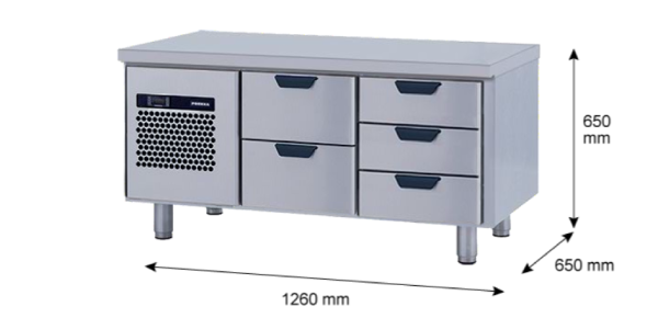 Porkka - Grillkylbänk GNL - Kylaggregat, 2 Moduler - Mått: 1260 x 650 x 650 mm - 15