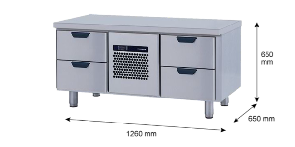 Porkka - Grillkylbänk GNL - Kylaggregat, 2 Moduler - Mått: 1260 x 650 x 650 mm - 5