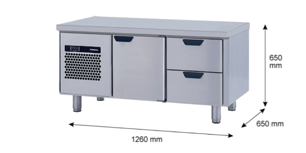 Porkka - Grillkylbänk GNL - Kylaggregat, 2 Moduler - Mått: 1260 x 650 x 650 mm - 11