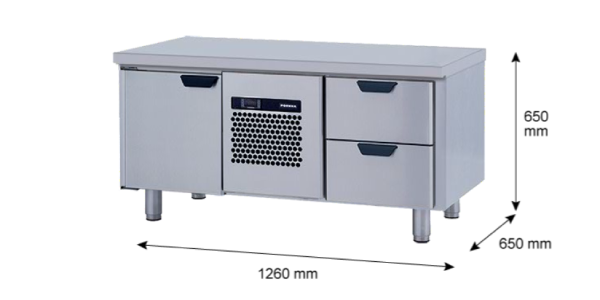 Porkka - Grillkylbänk GNL - Kylaggregat, 2 Moduler - Mått: 1260 x 650 x 650 mm - 2