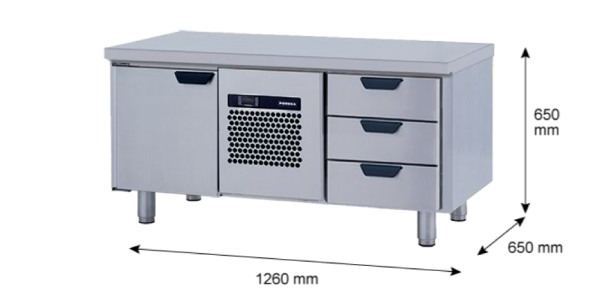 Porkka - Grillkylbänk GNL - Kylaggregat, 2 Moduler - Mått: 1260 x 650 x 650 mm - 3