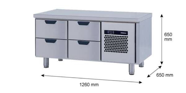 Porkka - Grillkylbänk GNL - Kylaggregat, 2 Moduler - Mått: 1260 x 650 x 650 mm - 23