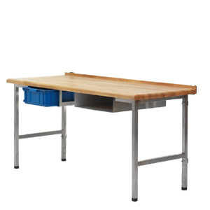 Bakbord, massiv bok, RF ben, 1500x700x40mm