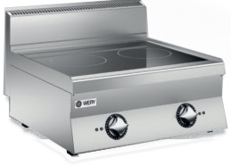 Wery PIE 67 - Induktionsspis - 2 zon Ø220 mm à 5,0 kW - 700 x 650 x 295 mm - 400V 3~