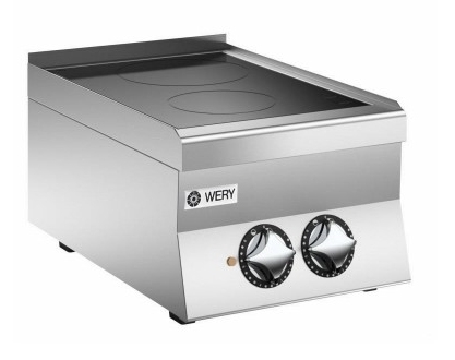 Wery PCVE 64P - Glaskeramikspis - 2 zoner Ø220mm a´2,5 kW - 400 x 600 x 295 mm - 400V 3N~