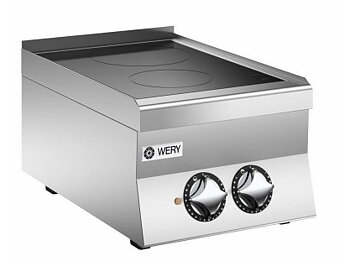 Wery PCVE 64P - Glaskeramikspis - 2 zoner Ø220mm a´2,5 kW - 400 x 600 x 295 mm - 400V 3N~