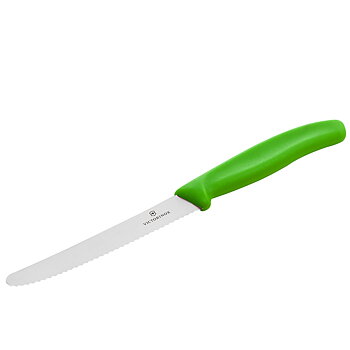 Snitt och allkniv, grönt handtag, våg  100 mm