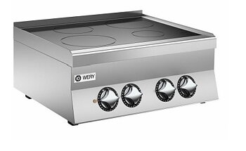 Wery PCVE 67P - Glaskeramikspis - 4 zoner Ø220mm à 2,5 kW - 700 x 600 x 295 mm - 400V 3N~