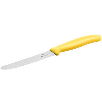 Snitt och allkniv, gult handtag,våg  100 mm