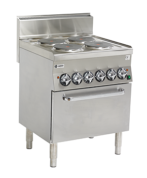 Wery CFE 67P - Spis med Ugn - 4 plattor Ø220mm à 2,6 kW - GN1/1 varmluftsugn 4,2 kW - 700 x 650 x 900 mm - 400V 3N~
