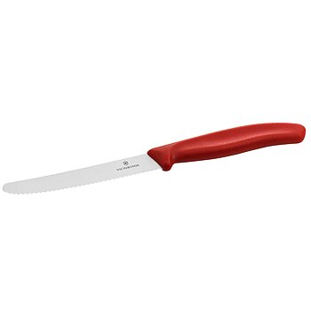 Snitt och allkniv, rött handtag, våg  100 mm