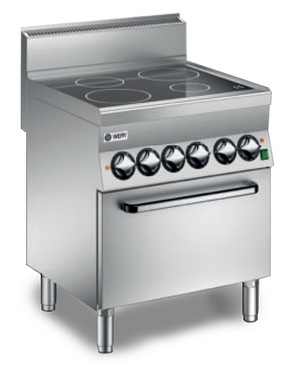 Wery CFVE 67P - Glaskeramikspis/Ugn - 4 zoner Ø220mm à 2,5 kW - GN 1/1 varmluftsugn 4,2 kW - 700 x 650 x 900 mm - 400V 3N~