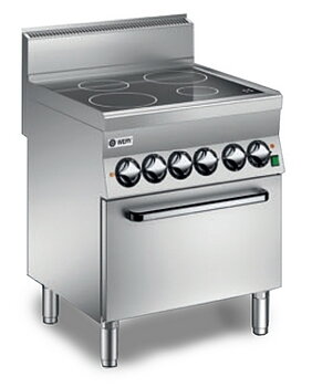 Wery CFVE 67P - Glaskeramikspis/Ugn - 4 zoner Ø220mm à 2,5 kW - GN 1/1 varmluftsugn 4,2 kW - 700 x 650 x 900 mm - 400V 3N~