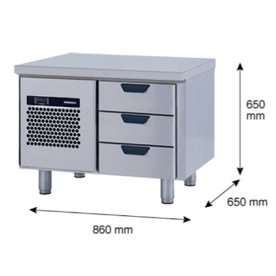 Porkka - Grillkylbänk GNL - Kylaggregat, 1 Modul - Mått: 860 x 650 x 650 mm - 3