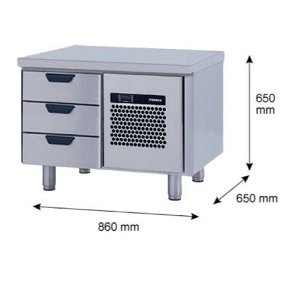 Porkka - Grillkylbänk GNL - Kylaggregat, 1 Modul - Mått: 860 x 650 x 650 mm - 6