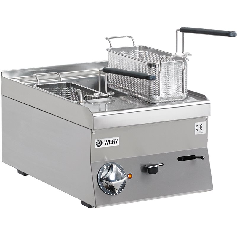 Wery CPE 64 - Pastakokeri - 20 liter bassäng, lös insatsbotten, lock - Två rostfria korgar CCP6 - 400 x 600 x 295 mm - 5,7 kW 400V 3N~