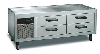 Wery MKE 16 - Grillkylbänk - inbyggd kylmaskin - 4 st draglådor inkl. plastkantiner GN 1/1-100 - 1600 x 535 x 630 mm - 330W 230V 1N~