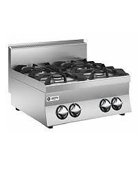Wery PCG 67P - Gasspis - 4 öppna brännare 6,0 kW - 700 x 650 x 295 mm - 24,0 kW - CE-godkänd för 20 mbar/Naturgas