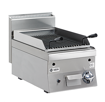 Wery PLG 64 - Gas Lavastensgrill - Rundstavs-grillgaller 330 x 510 mm - 400 x 650 x 295 mm - 7,0 kW - CE-godkänd för 8, 20 och 30 mbar