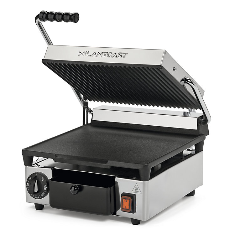 Milan Toast - Klämgrill - Räfflad lagg, slätt bord - Grillyta 290 x 250 mm - 320 x 380 x 170mm - 1,7 kW 230V 1N~