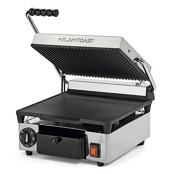 Milan Toast - Klämgrill - Räfflad lagg, slätt bord - Grillyta 290 x 250 mm - 320 x 380 x 170mm - 1,7 kW 230V 1N~