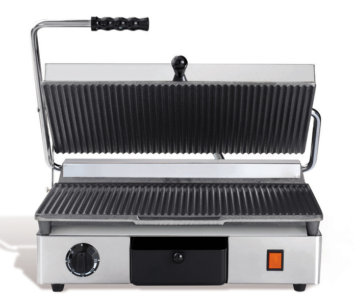 Milan Toast - Klämgrill - Räfflad lagg och bord - Grillyta 430 x 250 mm - 450 x 380 x 170mm - 2,8 kW 230V 1N~