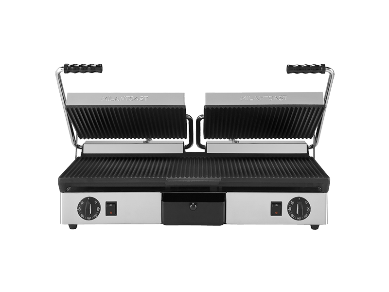 Milan Toast - Klämgrill - Räfflade laggar och bord - Grillyta 610 x 250 mm - 640 x 380 x 170mm - 3,5 kW 230V 1N~ 16Amp