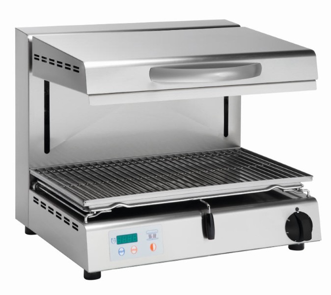 Tecnoinox Quick QSE 60 - Salamander - Snabbstart och digital timer - Höj & sänkbar, två separata värmezoner - 600 x 548 x 500 mm - 4,0 kW 400V 3N~