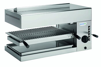 Tecnoinox SG - Salamander Gas - Höj & sänkbar, öppna sidor - 750 x 400 x 460 mm - 7,4 kW (5000 kcal/h) - CE-godkänd för 20 och 30 mbar