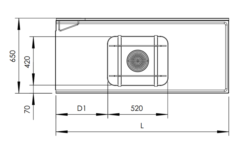 Molins Inmatningsbänk med DE-52 och hög bakkant 650mm djup - 2