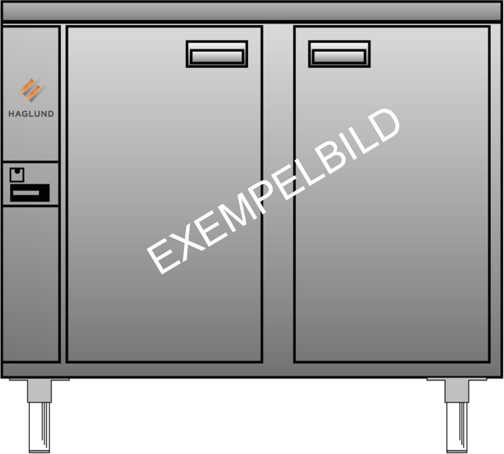 Haglunds - Frysbänk - MF-130A - Helt i rostfritt - 2 Dörrar - Hylla 325x530 - Mått: 1300x650x900mm