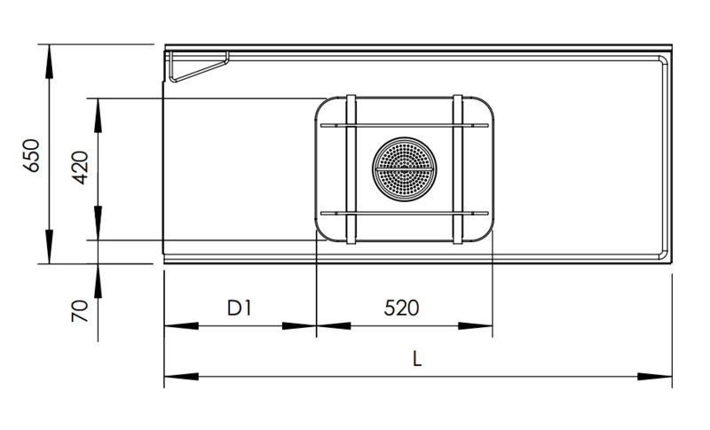Molins Inmatningsbänk med DE-52 650mm djup - 2