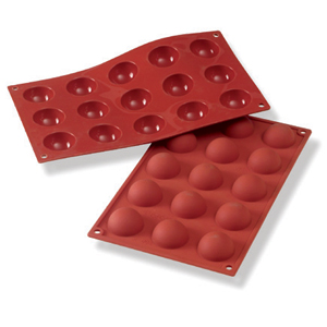 Siliconflex rund/halvkula D=40x20 mm 15 fig