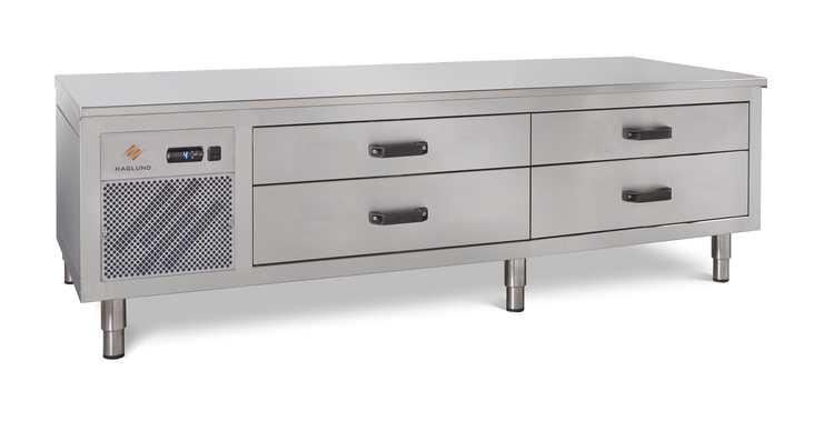 Haglunds - Grillkylbänk - MG2D-180A - 4 Lådor - GN 2/1 -150 Kantin - Mått: 1800x700x600mm