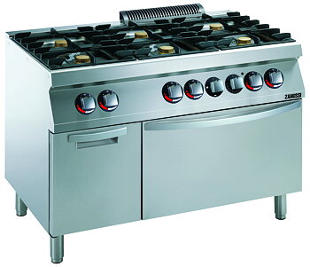 Zanussi EVO 700 - Gasspis 6 brännare - elugn - underrede - 1200mm