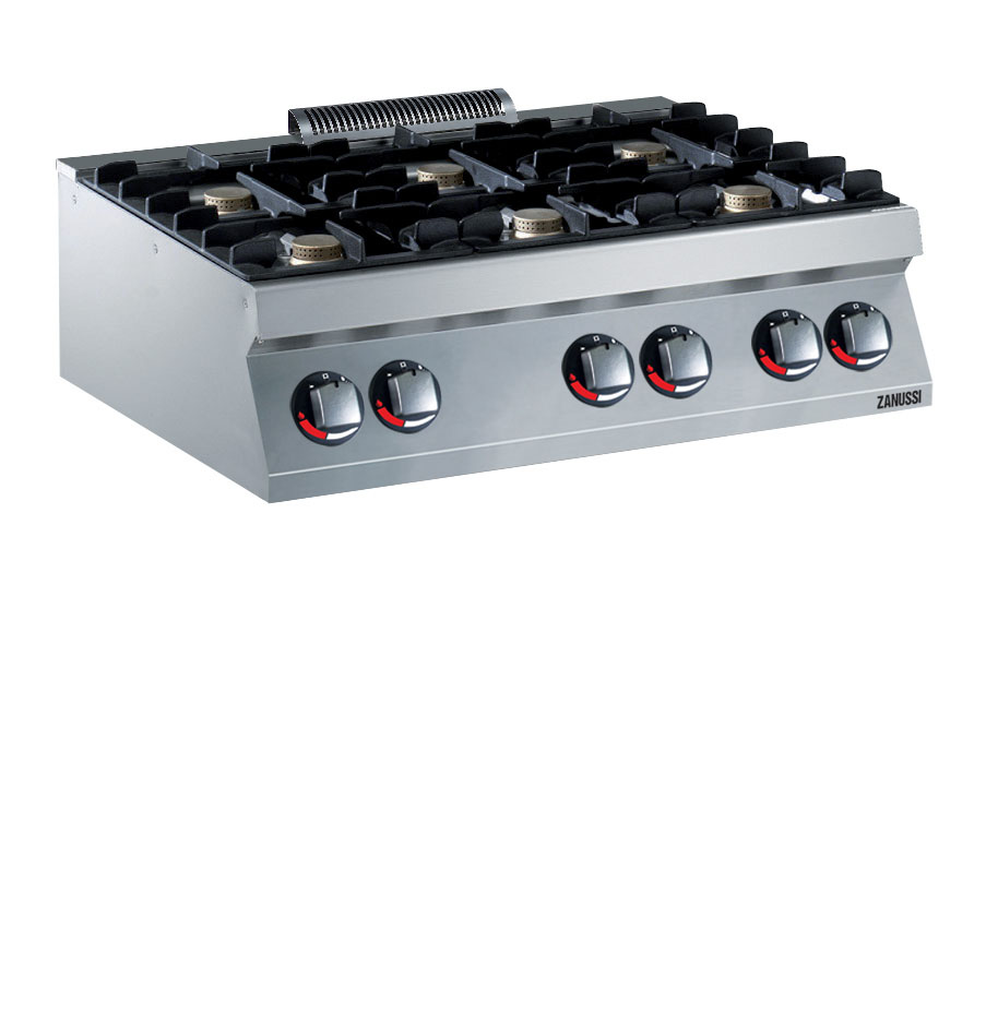Zanussi EVO 700 - Gasspis 6 brännare - bänkmodell - 1200 mm