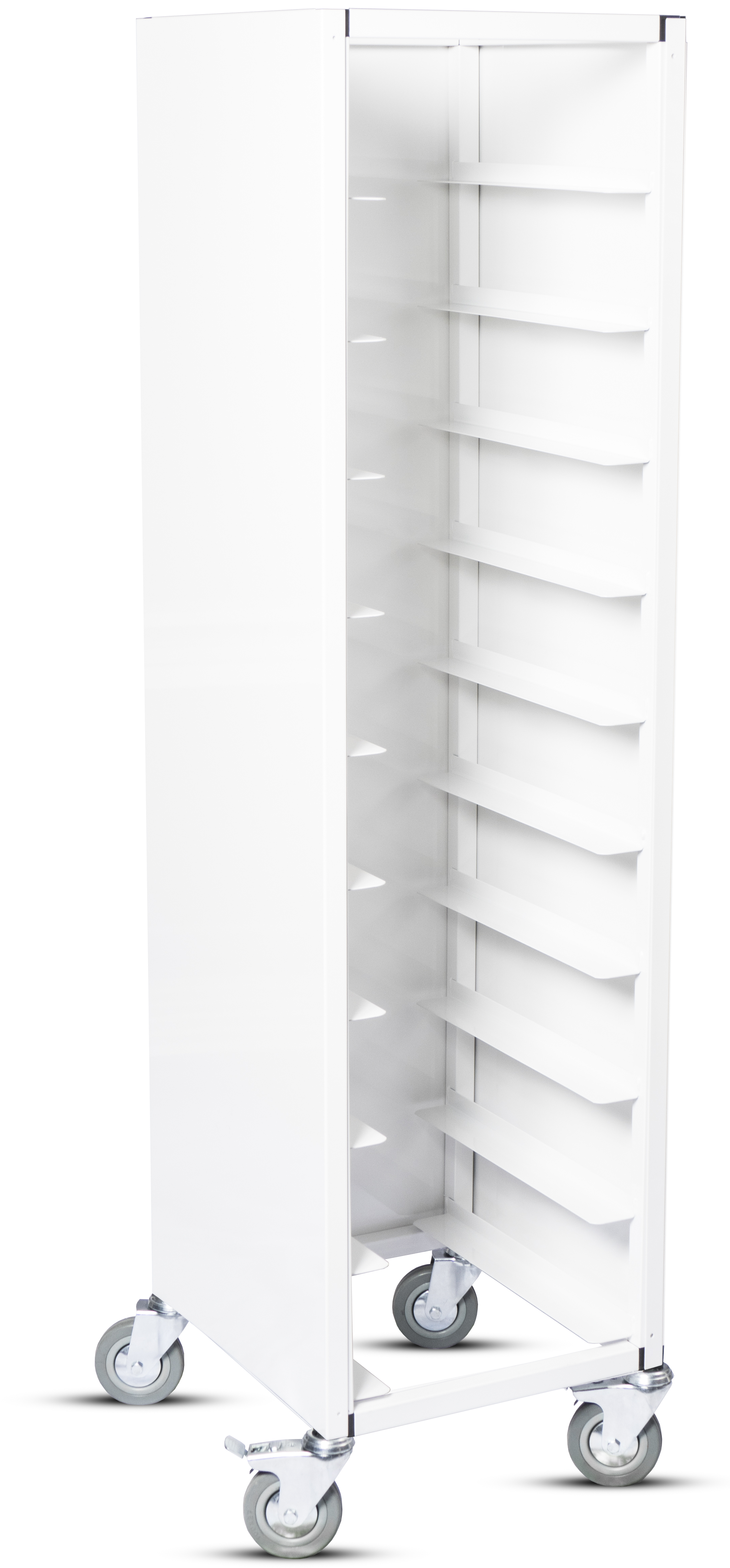 Brickvagn enkel 330x430 mm, vit, tre täckta sidor