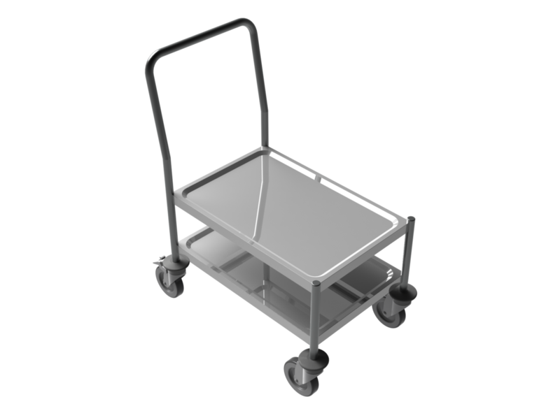 Molins Platåvagn 2-plan. 625x415x450/905mm