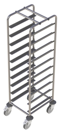 Molins Brickvagn för 1x10 brickor dim 430x330 405x475x1540mm
