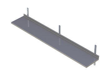Molins Vägghylla enkel 300mm djup med aluminium upphängning