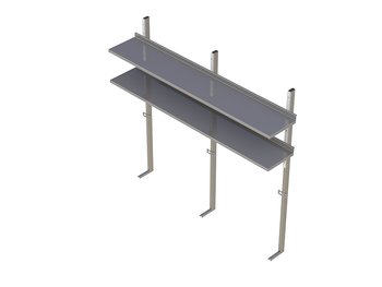 Molins Bänköverhylla dubbel 300mm djup med aluminium upphängning