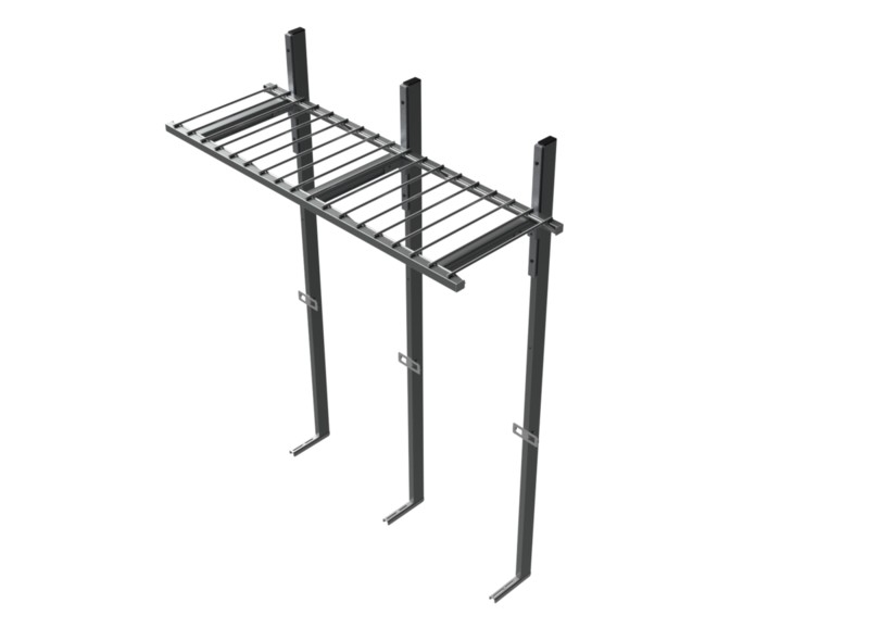 Molins Galleröverhylla dubbel 300mm djup med aluminium upphängning