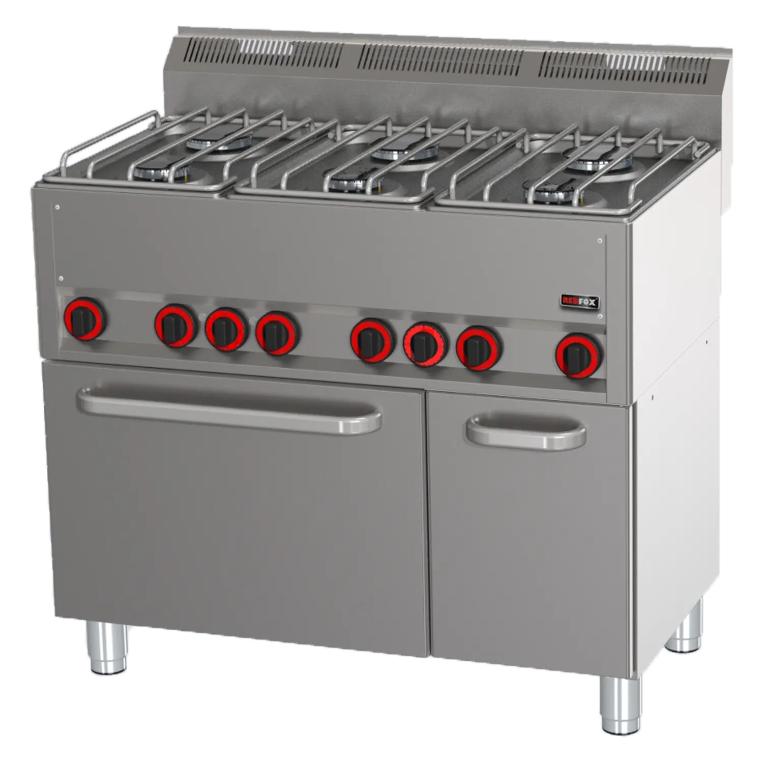 Spis - 6x brännare - med elektrisk varmluftsugn GN 1/1 - REDFOX - SPT 90 GL