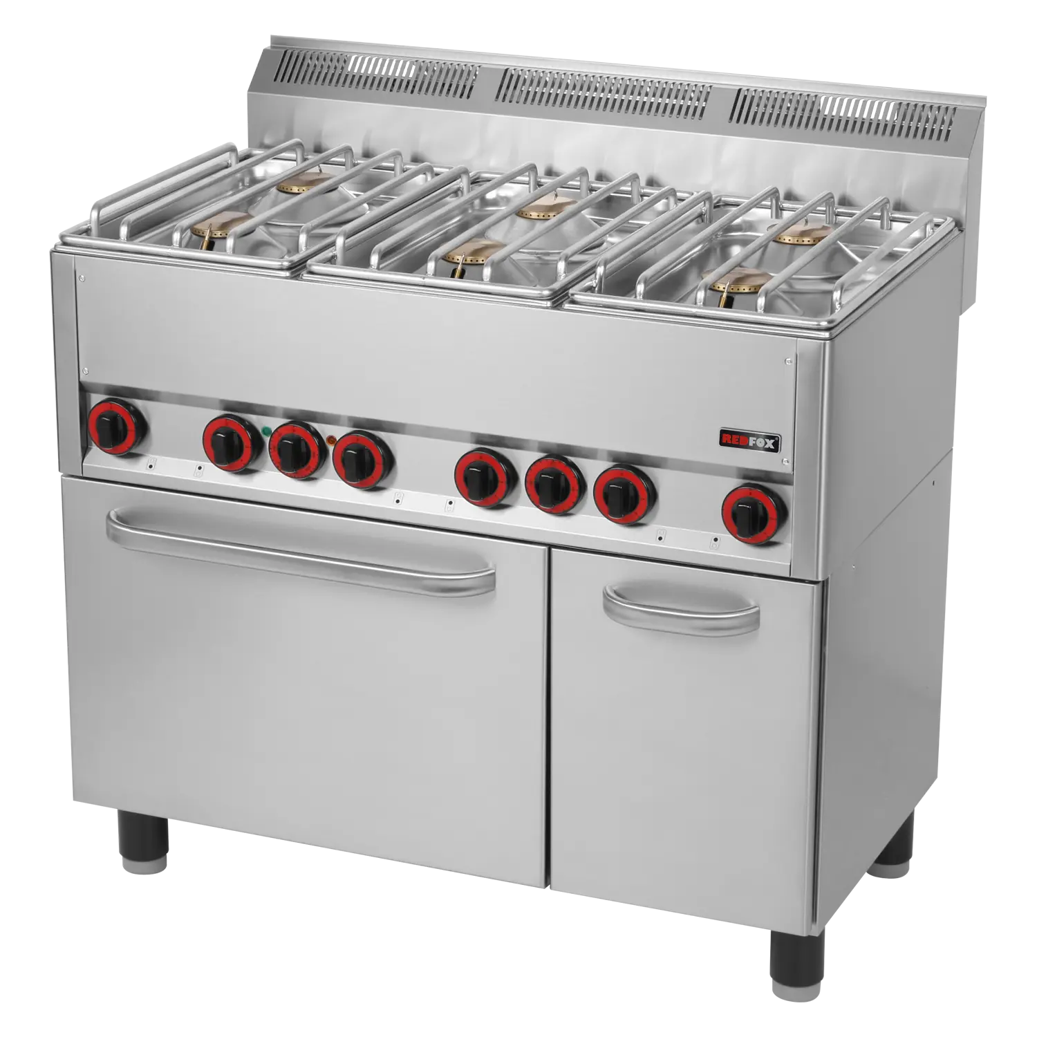 Spis - 6x brännare - med elektrisk varmluftsugn GN 1/1 - REDFOX - SPT 90 GLS