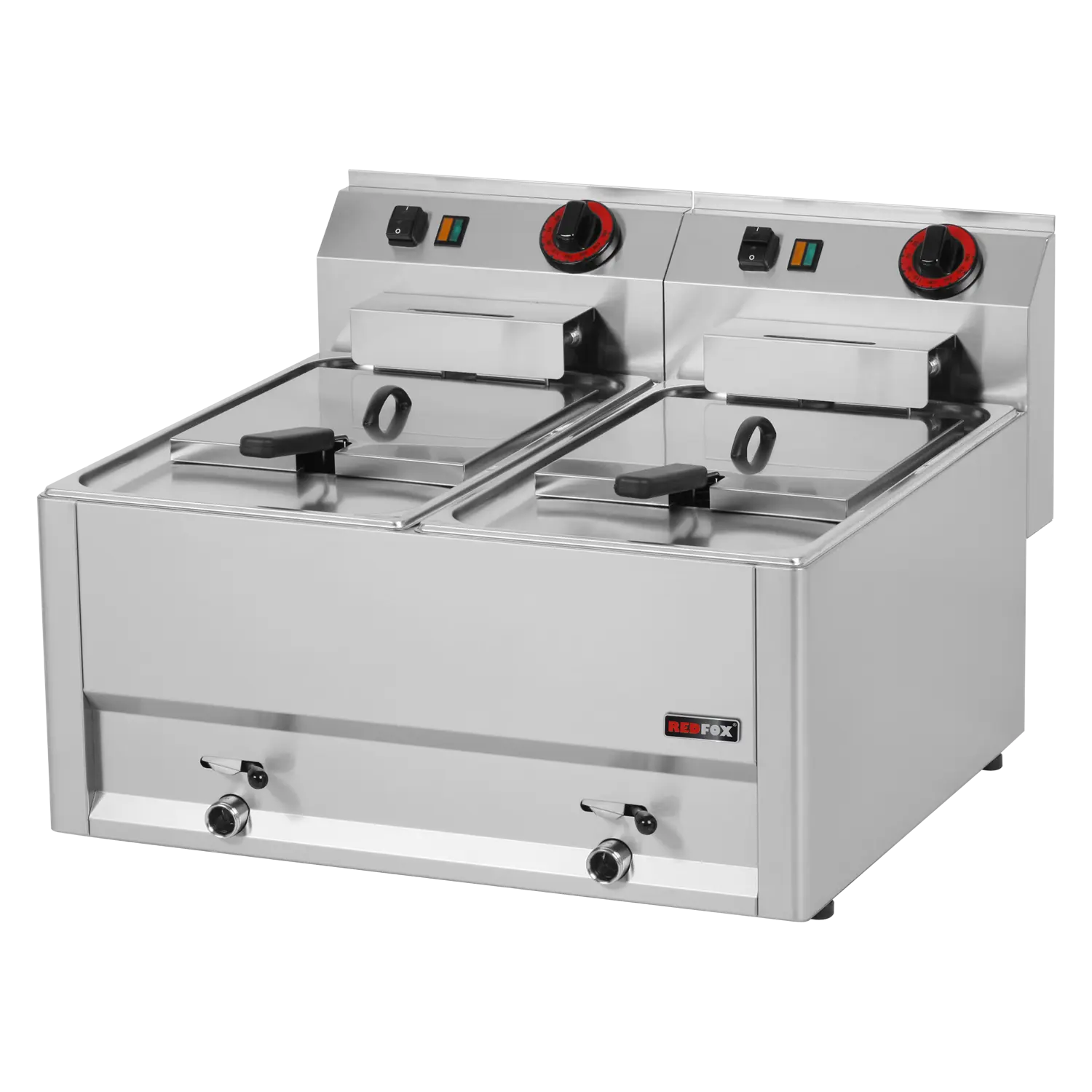 Elektrisk fritös 2 korgar 0,38 kW/l - 8+8 l - utan skåp - 230 V - REDFOX - FE 60 EL