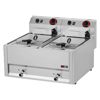 Elektrisk fritös 2 korgar 0,38 kW/l - 8+8 l - utan skåp - 230 V - REDFOX - FE 60 EL