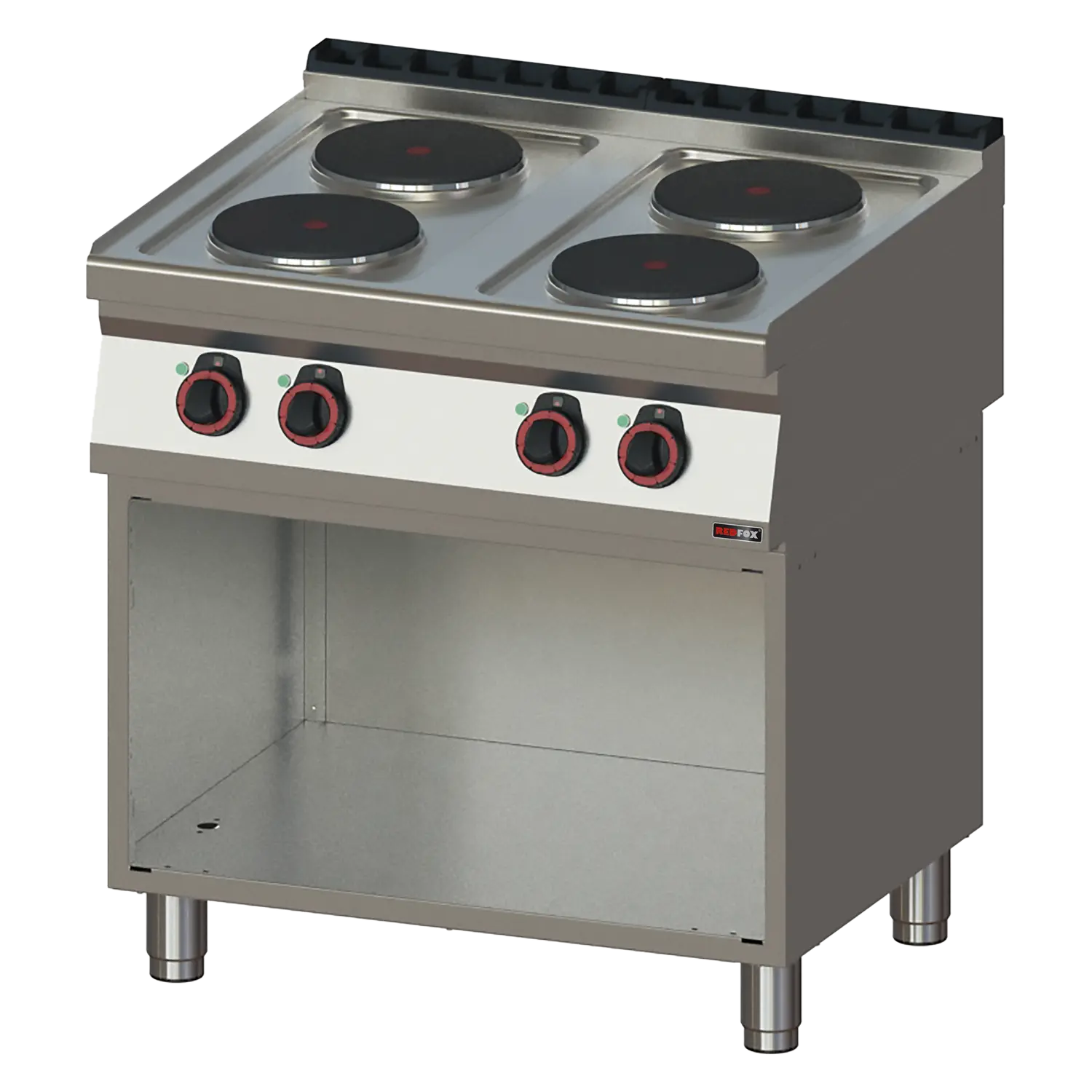 Spis - elektrisk 4 plattor öppet skåp - 400 V - REDFOX - SP 70/80 E